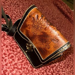 Vintage Hand Embossed Leather Bag - Leather Purse - Vintage Crossbody Satchel